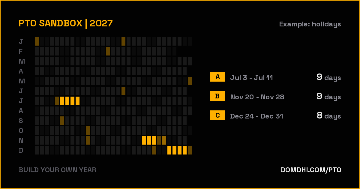 Share card preview: Example: holidays, 2027