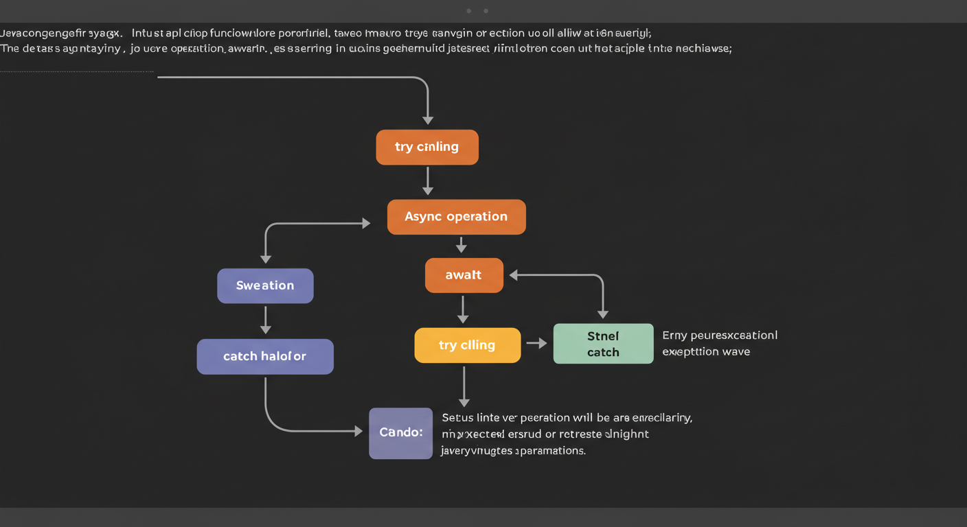 Diagram of async/await error handling with try/catch
