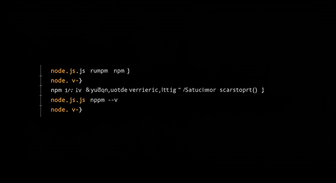 Terminal showing successful node -v and npm -v commands